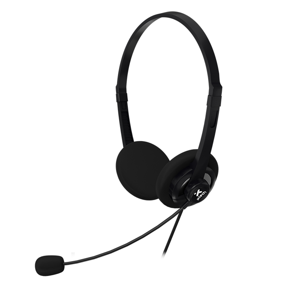 HEADPHONES XTECH XTH-245 CON MICRÓFONO ENC PARA CONFERENCIAS Y COMPUTADORA CABLEADOS - 1