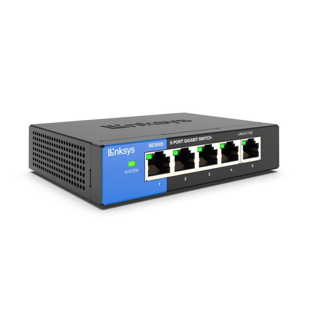 LINKSYS SE3005 SWITCH GIGABIT DE 5 PUERTOS ETHERNET ALTA VELOCIDAD PARA CONEXIÓN RÁPIDA - 1
