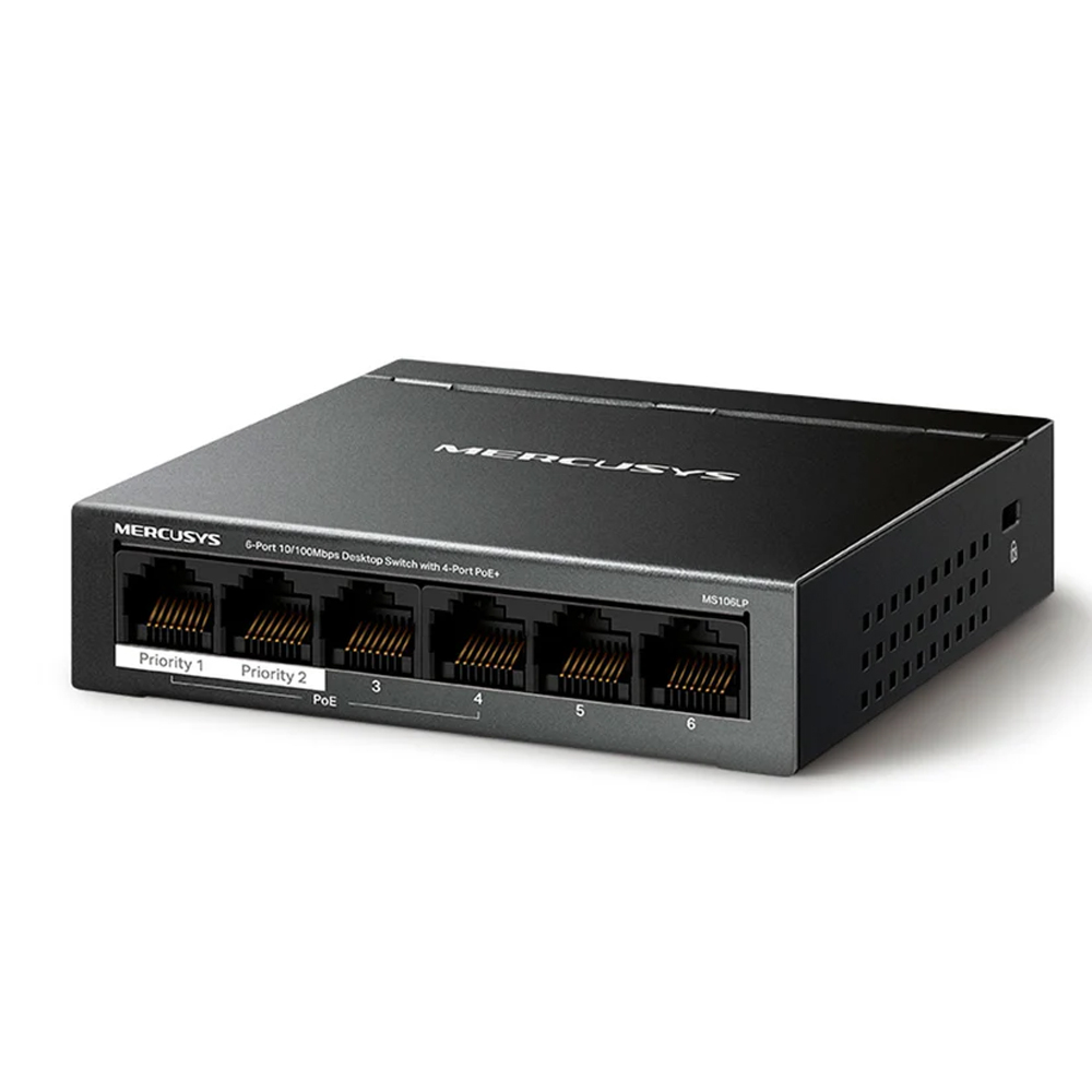 TP-LINK MERCUSYS SWITCH DE RED 6 PUERTOS 10/100MBPS ETHERNET PLUG AND PLAY - 1