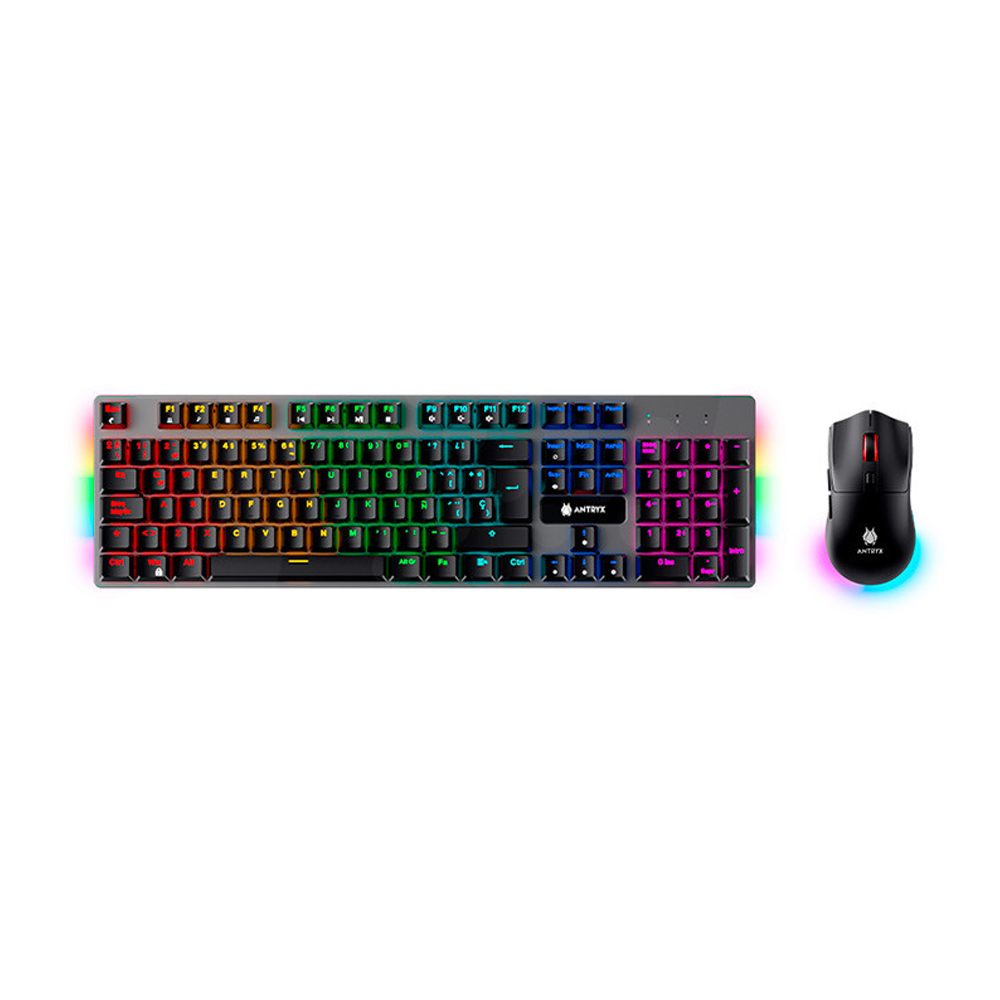 TECLADO Y MOUSE GAMING ANTRYX GC-4500 SW-BLUE RGB MECÁNICO INALÁMBRICO Y USB - 1