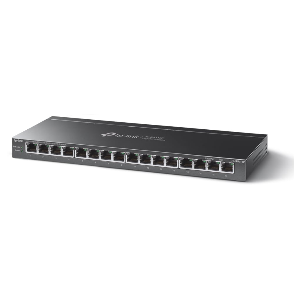 SWITCH TP-LINK TL-SG116P 16 PUERTOS GIGABIT CON POE PARA ESCRITORIO - 1
