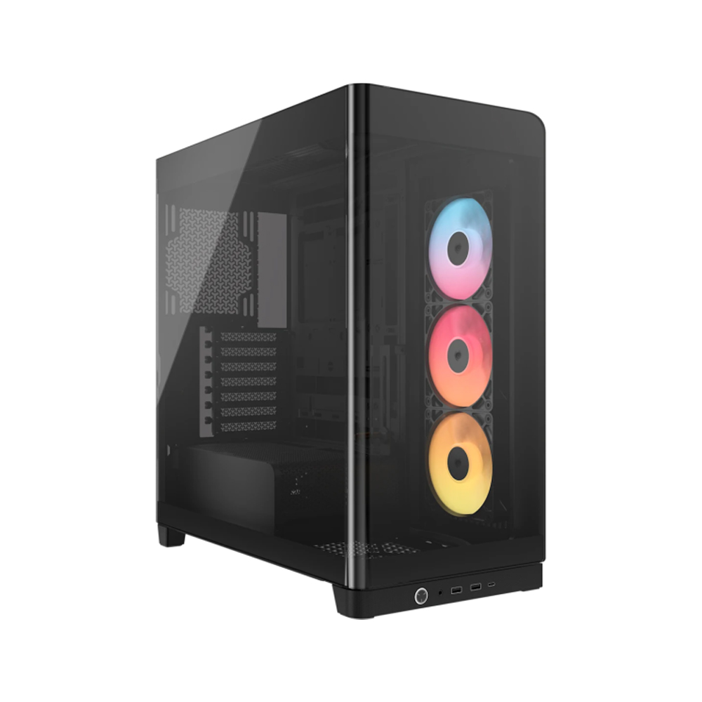 CAJA MID TOWER ATX CORSAIR ICUE 4500X RS-R NEGRA CON VIDRIO TEMPLADO Y 3 VENTILADORES ARGB - 1