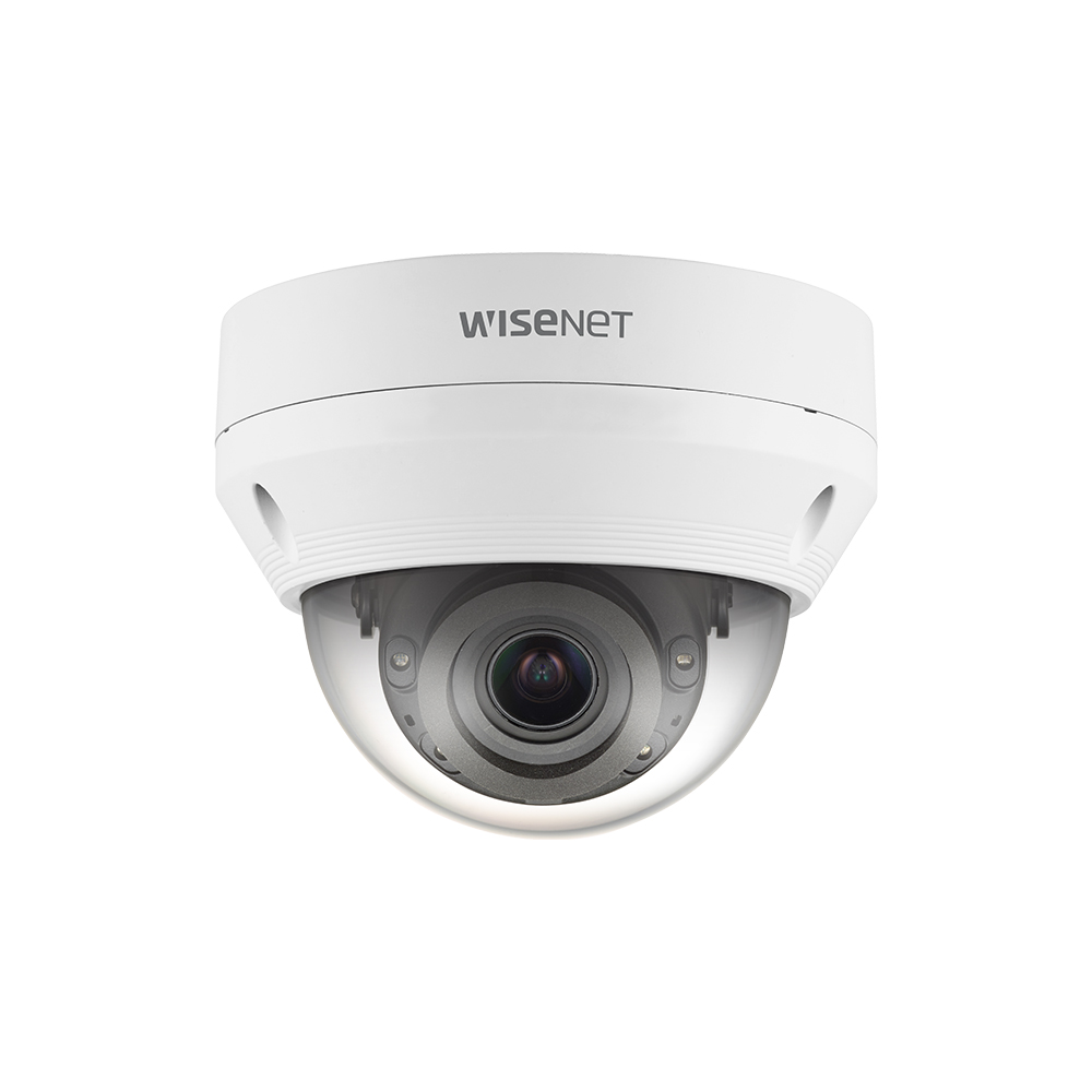 CÁMARA IP WISENET QNV-6082R MINI DOMO EXTERIOR 2MP VARIFOCAL, RESISTENTE AL AGUA Y VANDALISMO, POE - 1