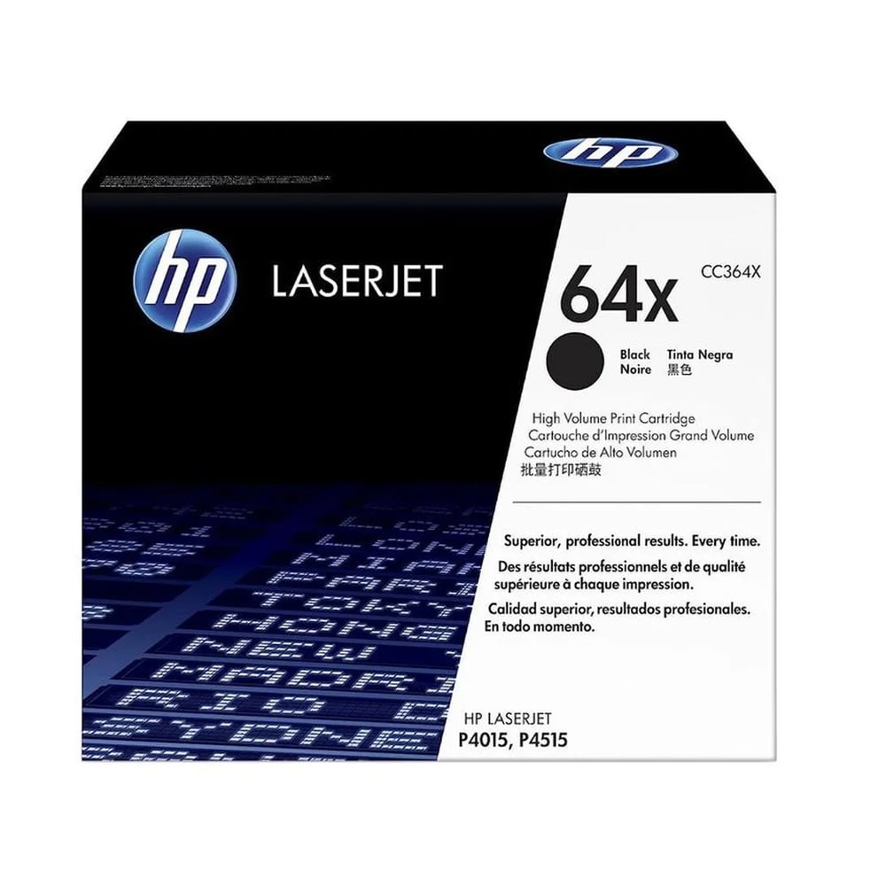 Cartucho de Tóner 64X Negro Alto Rendimiento LaserJet Original - (CC364X) - Tienda México Cartucho de Tóner 64X Negro Alto Rendimiento LaserJet Original - (CC364X) - Tienda México