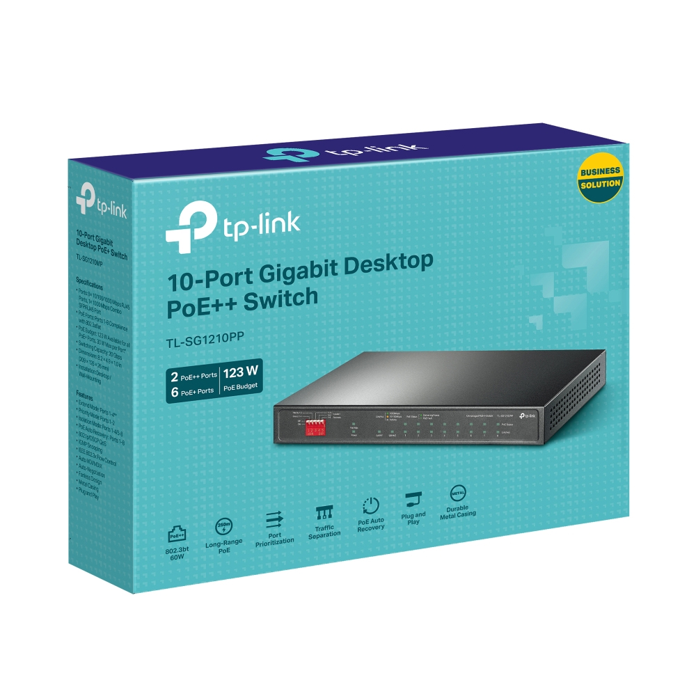 ROUTER TP-LINK TL-SG1210PP 10-PORT GIGABIT DE 120W POE - 1