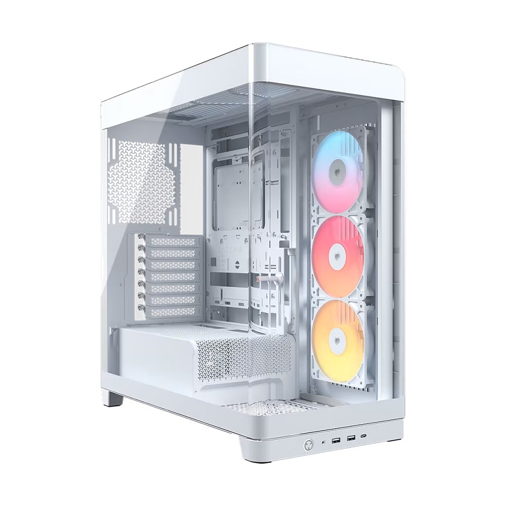 GABINETE CORSAIR FRAME 4500X RS-R, ILUMINACIÓN RGB DIRECCIONABLE, BLANCO, COMPATIBLE ATX - 1