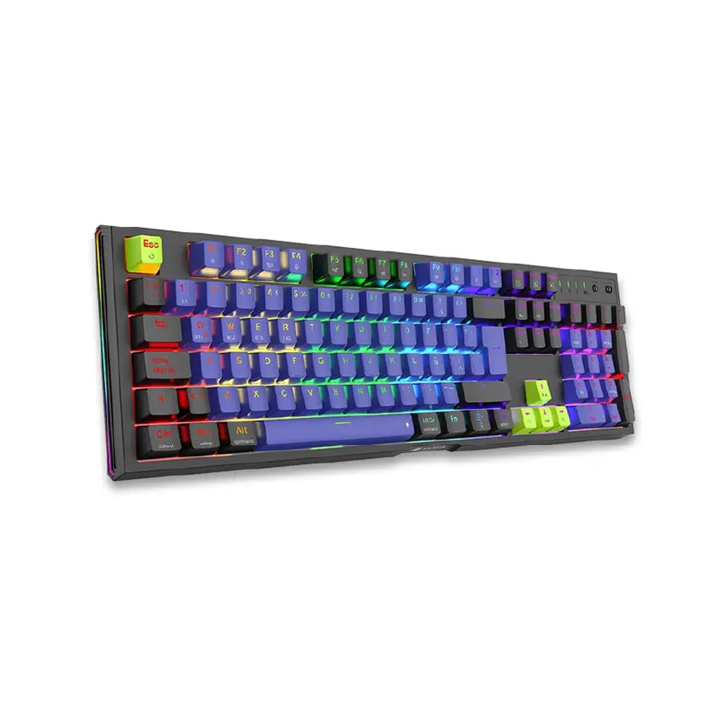 TECLADO GAMER ANTRYX MK865 TRIX MECÁNICO SWITCH BLUE NEGRO AZUL - 1