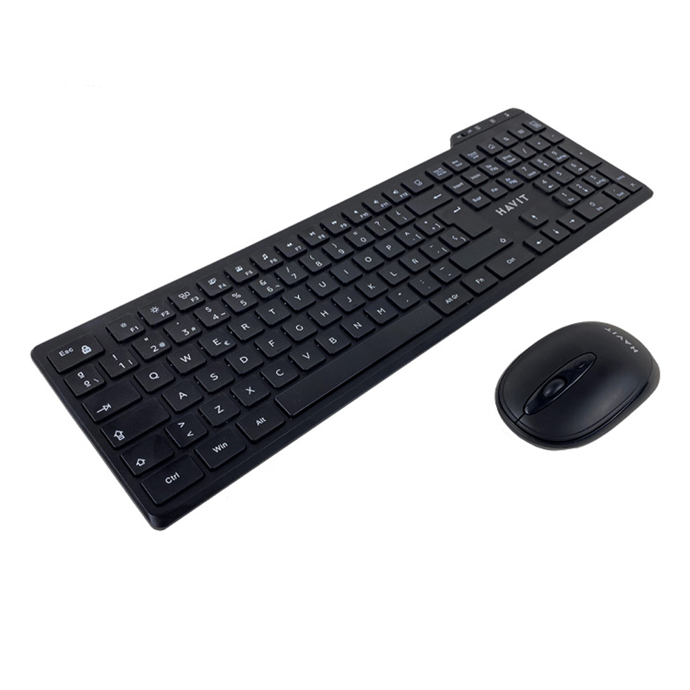 TECLADO Y MOUSE INALÁMBRICOS HAVIT KB262GCM-SP CONECTIVIDAD INALÁMBRICA COLOR NEGRO - 1
