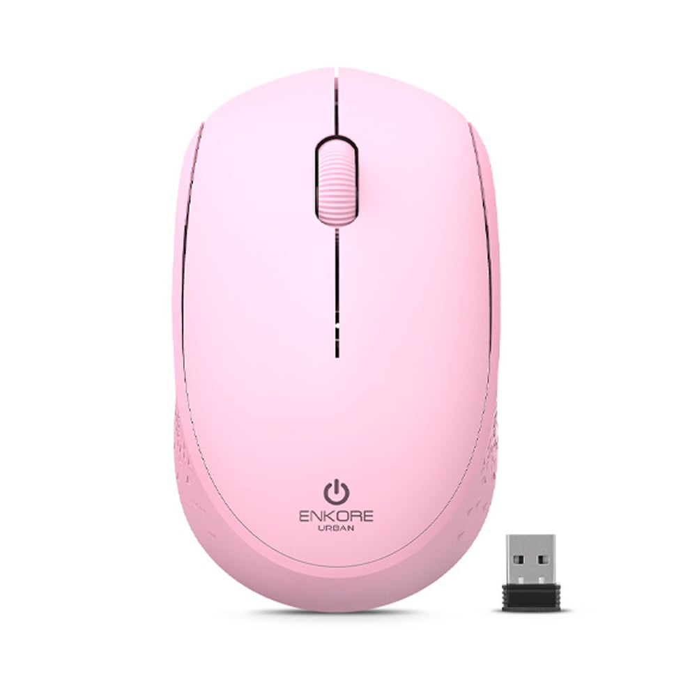 MOUSE ENKORE EKM203P INALÁMBRICO USB COLOR ROSA - 1