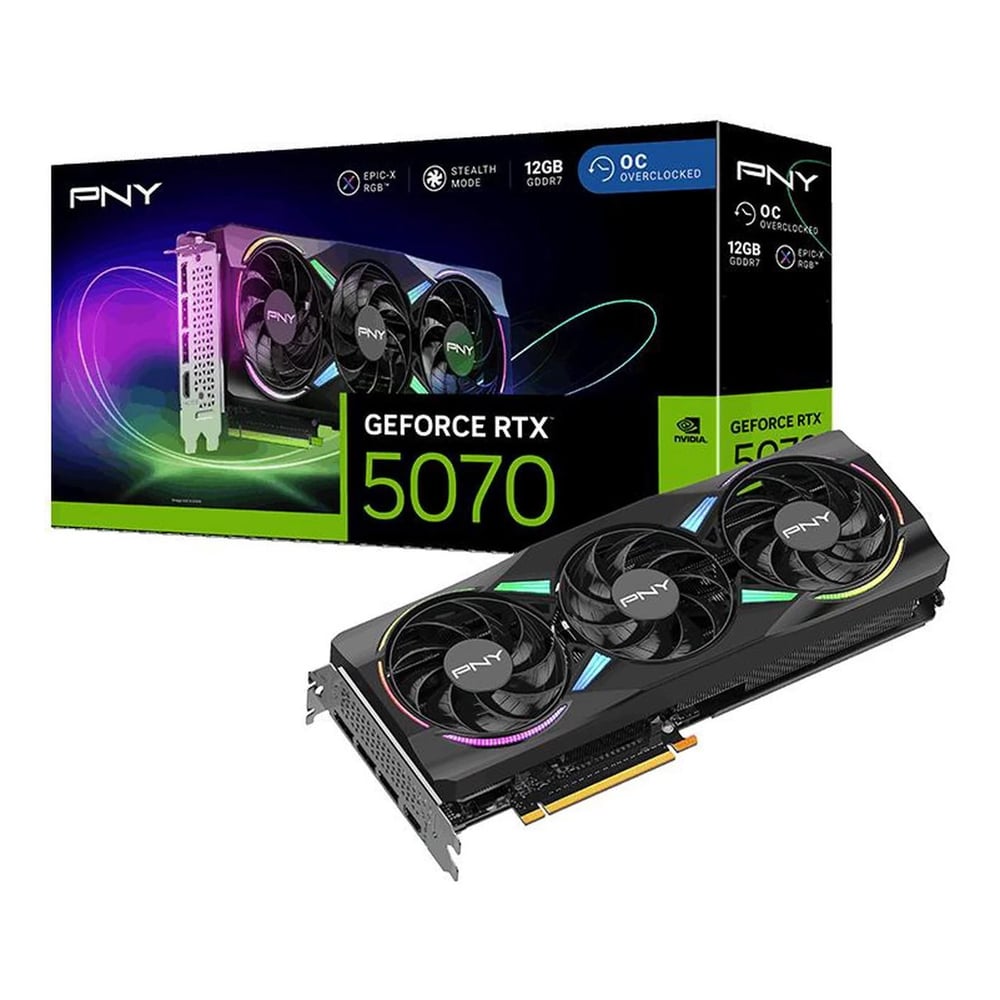 TARJETA GRÁFICA PNY GEFORCE RTX 5070 12GB ARGB OVERCLOCKED VCG507012TFXXPB1-O - 1