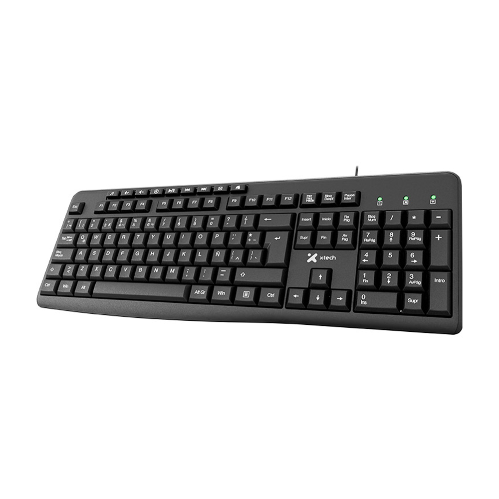 TECLADO XTECH XTK-140S USB MULTIMEDIA ESPAÑOL CON 9 TECLAS DE ACCESO RÁPIDO - 1
