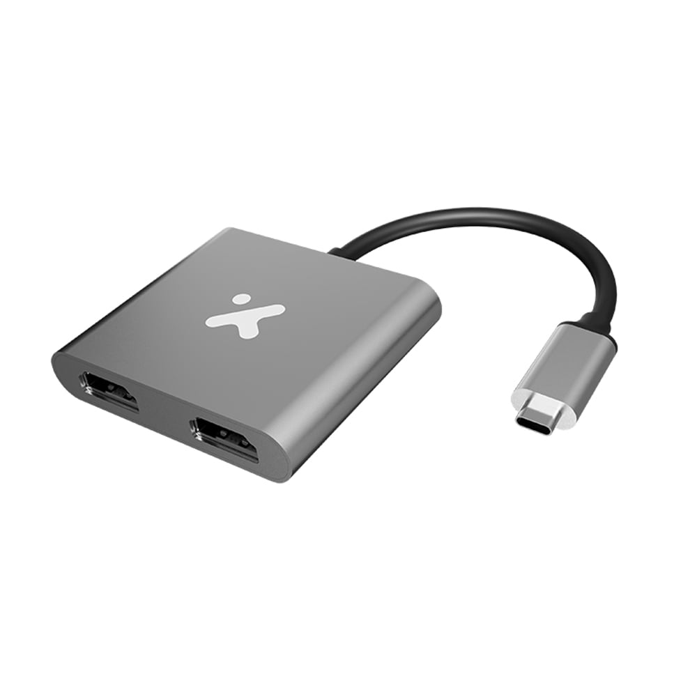 ADAPTADOR DE VIDEO XTECH XTC-548 USB TYPE C A DUAL HDMI 4K METAL SILVER - 1