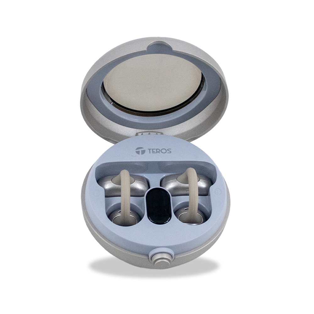 AUDÍFONOS INALÁMBRICOS TEROS TE80712NE BLUETOOTH CON CARGA TIPO C NATURAL TITANIUM - 1