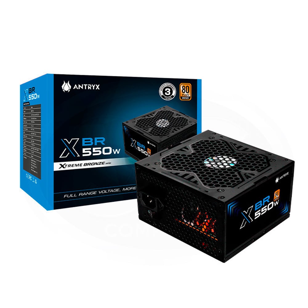 FUENTE ANTRYX 550W XBR 550 80 PLUS BRONZE POTENCIA COLOR NEGRO - 1