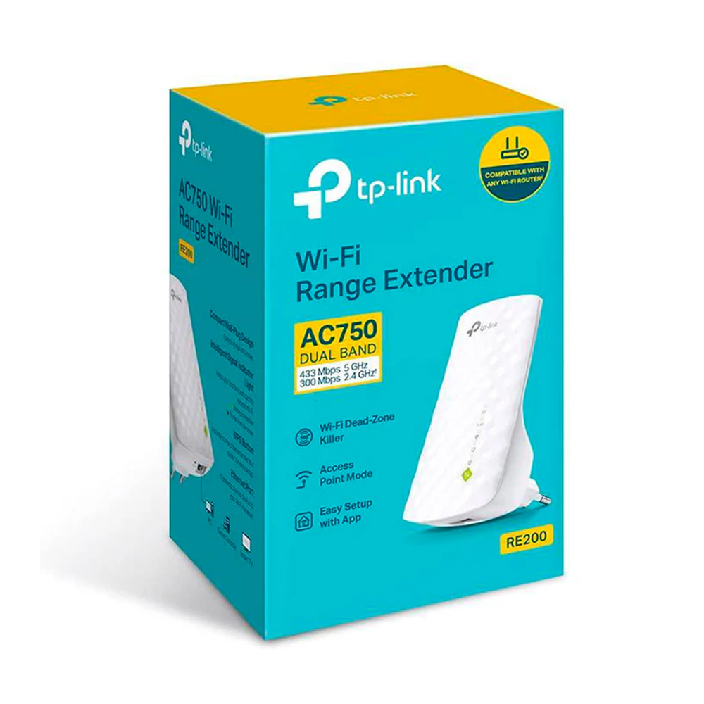 EXTENSOR DE RANGO WI-FI TP-LINK RE200 DUAL BAND VELOCIDAD ELEVADA - 1