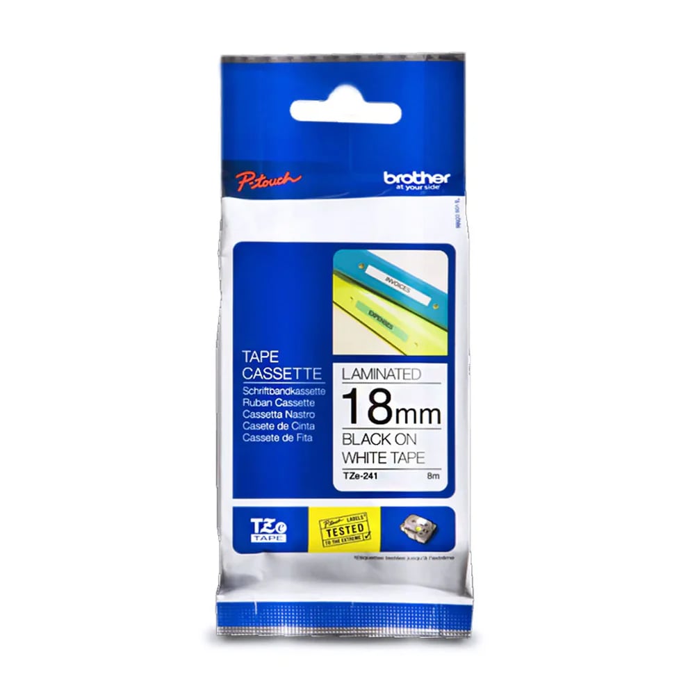 CINTA LAMINADA BROTHER TZE-241 24MM COMPATIBILIDAD CON IMPRESORAS DE ETIQUETAS - 1