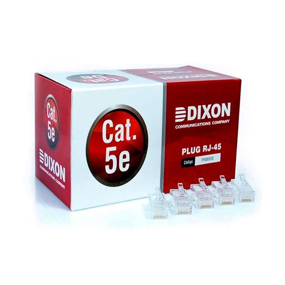 CONECTORES RJ45 DIXON CAT-5 100 UNIDADES - 1