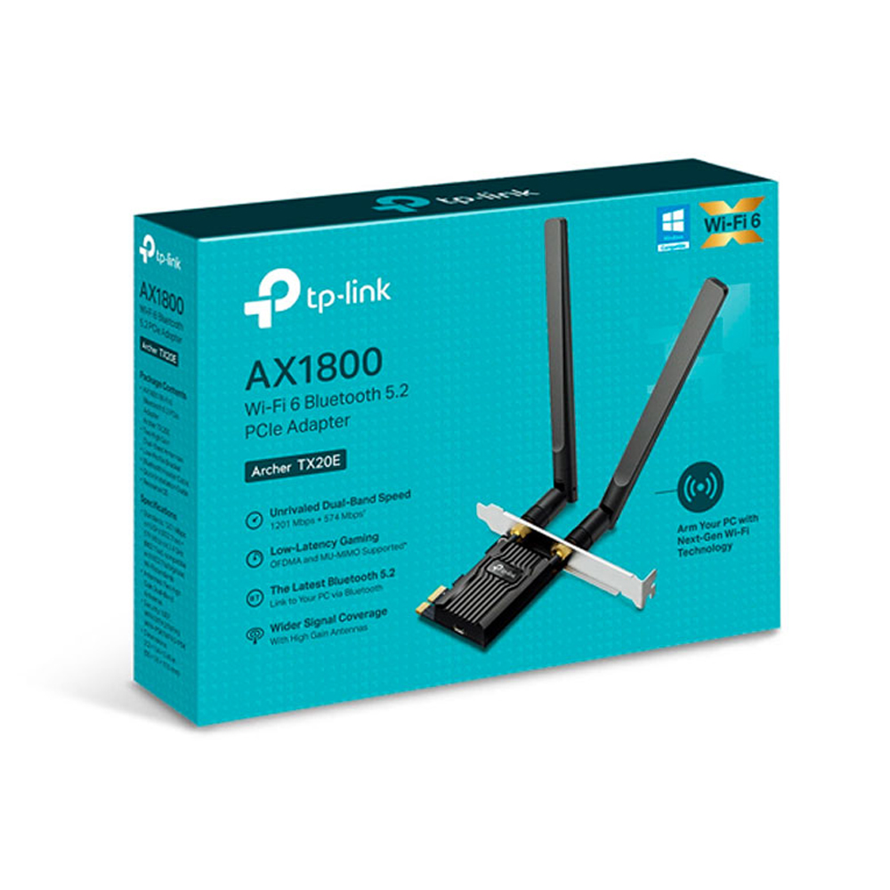 ADAPTADOR TP-LINK ARCHER TX20E AX1800 PCIE BLUETOOTH 5.2 - 1
