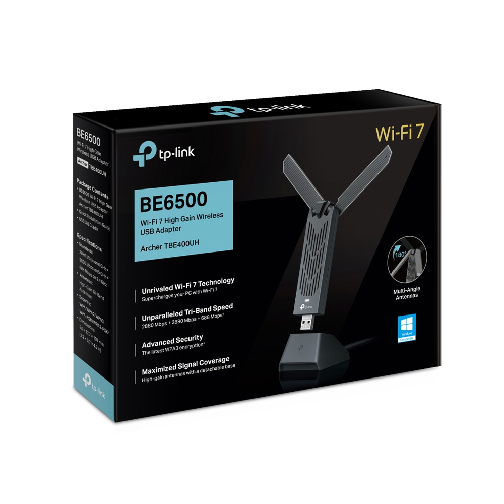 ADAPTADOR USB WIFI TP-LINK ARCHER TBE400UH TRI BANDA WIFI7 - 1