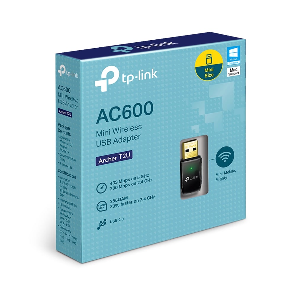 ADAPTADOR USB WIFI TP-LINK ARCHER T2U AC600 VELOCIDAD 600 MBPS - 1