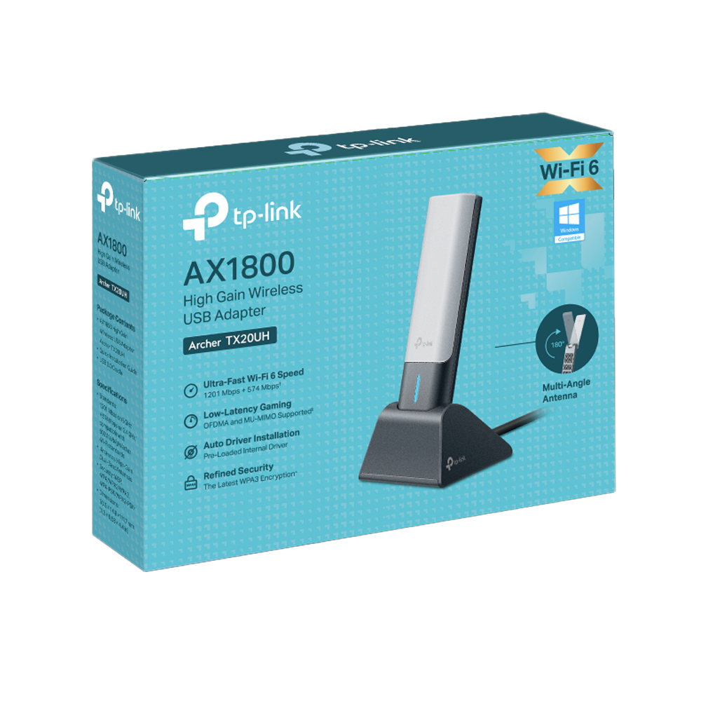 ADAPTADOR USB WIFI TP-LINK ARCHER TX20UH AX1800 WIFI6 VELOCIDAD - 1