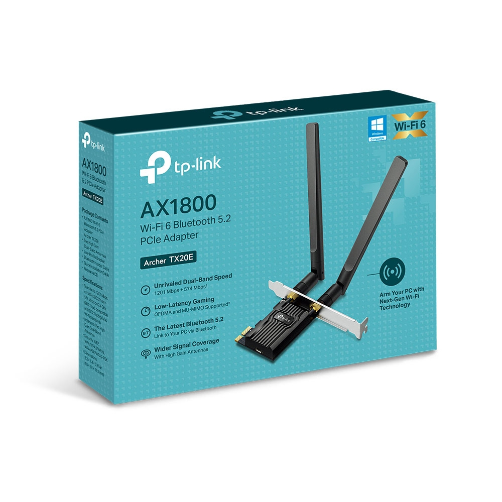 TARJETA PCIE TP-LINK ARCHER TX20E AX1800 VELOCIDAD BLUETOOTH 5.2 - 1