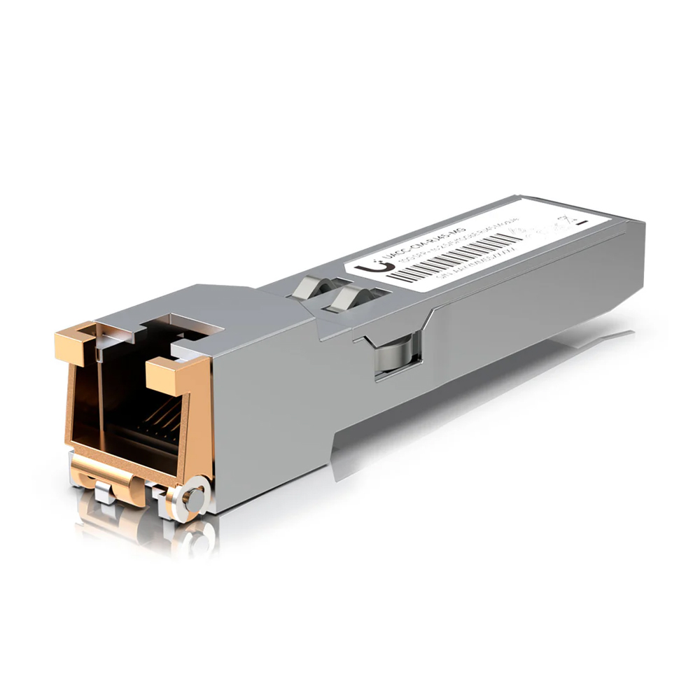 MÓDULO TRANSCEPTOR SFP+ UBIQUITI UACC-CM-RJ45-MG CONECTIVIDAD RJ45 - 1