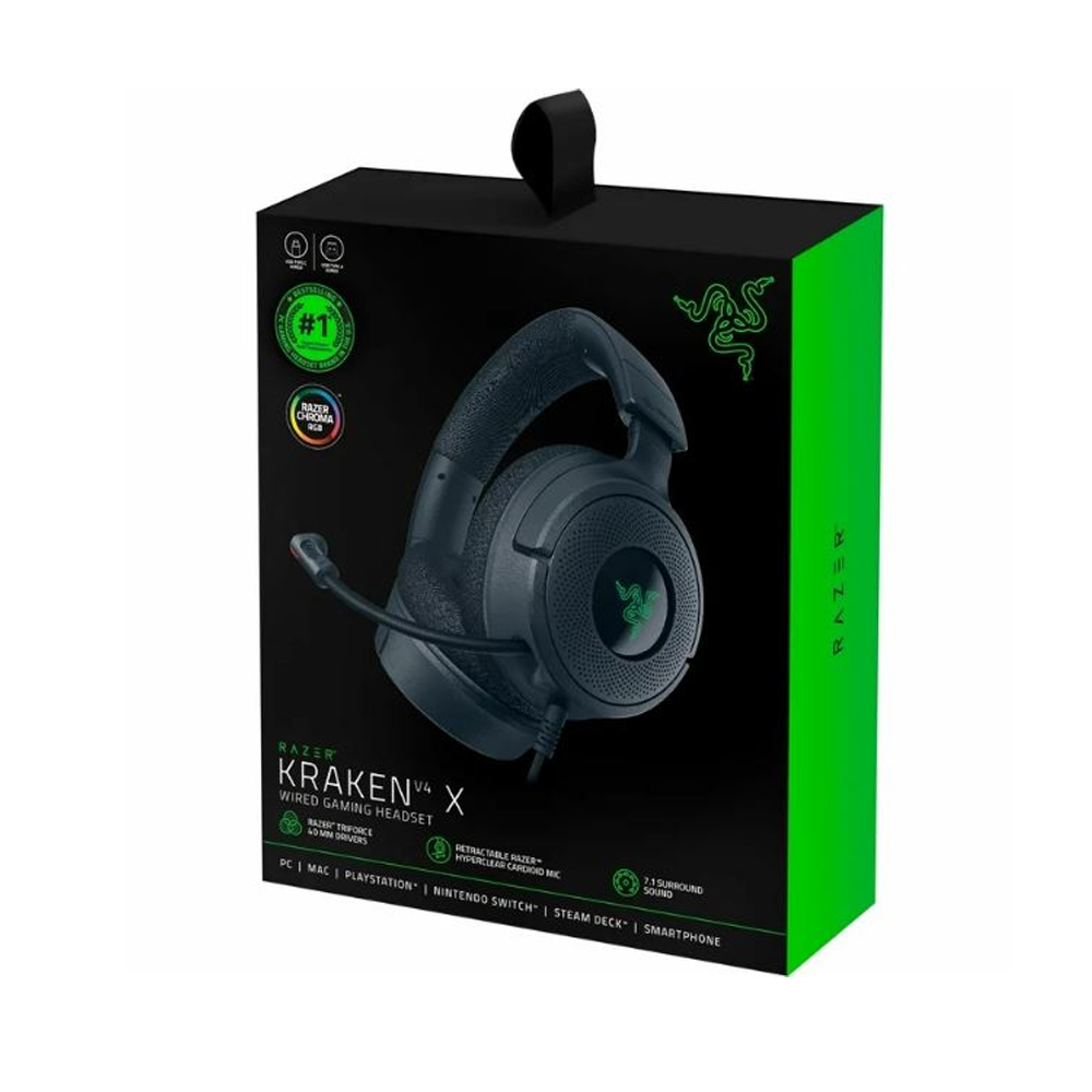 AURICULARES RAZER KRAKEN V4 X - LIGERO, SONIDO SURROUND, VERDE, CONECTIVIDAD USB, IDEAL PARA GAMING - 1