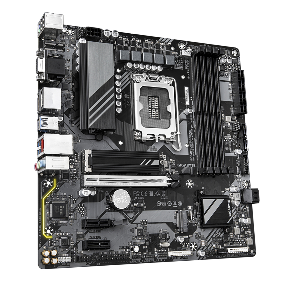 PLACA MADRE GIGABYTE B760M DS3H GEN5 SOCKET INTEL LGA1700 CHIPSET B760 MATX - 1