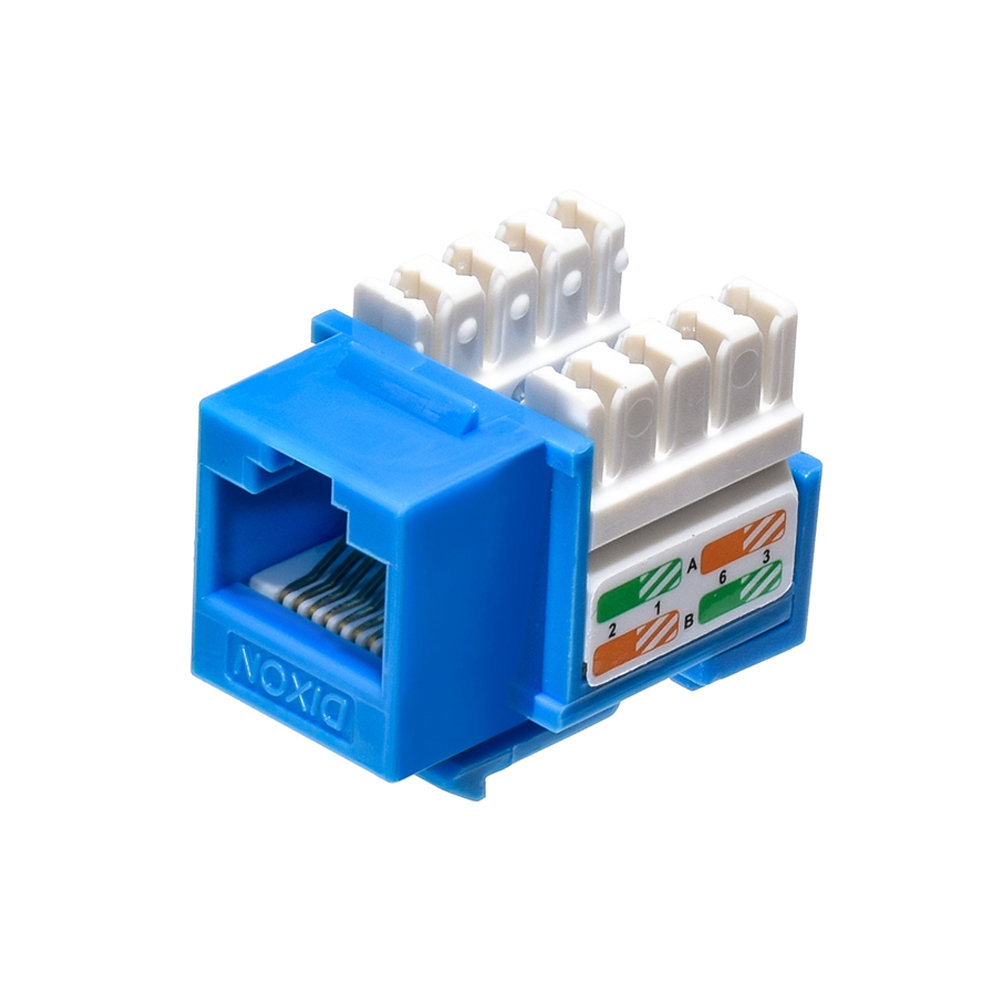 CONECTOR DIXON RJ45 CAT6 KJ8-C6-US ALTA VELOCIDAD COLOR AZUL - 1