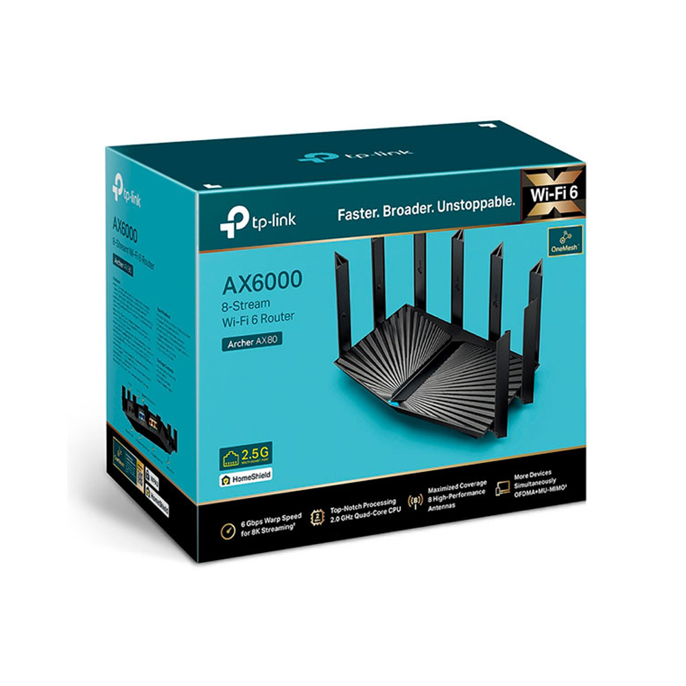 ROUTER TP-LINK AX80 AX6000 VELOCIDAD 5PTS GIGABIT + USB 3.0 WIFI6 - 1