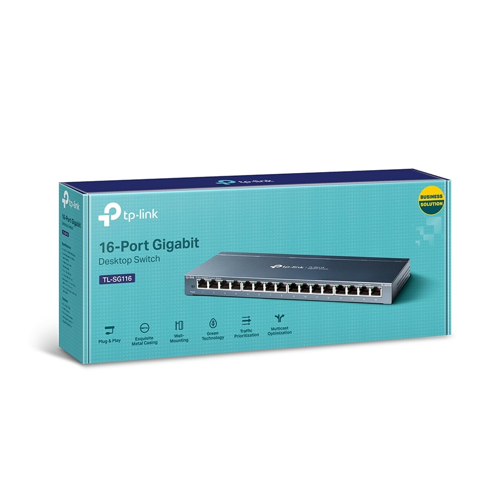 SWITCH TP-LINK TL-SG116 16 PUERTOS GIGABIT NO ADMIN - 1