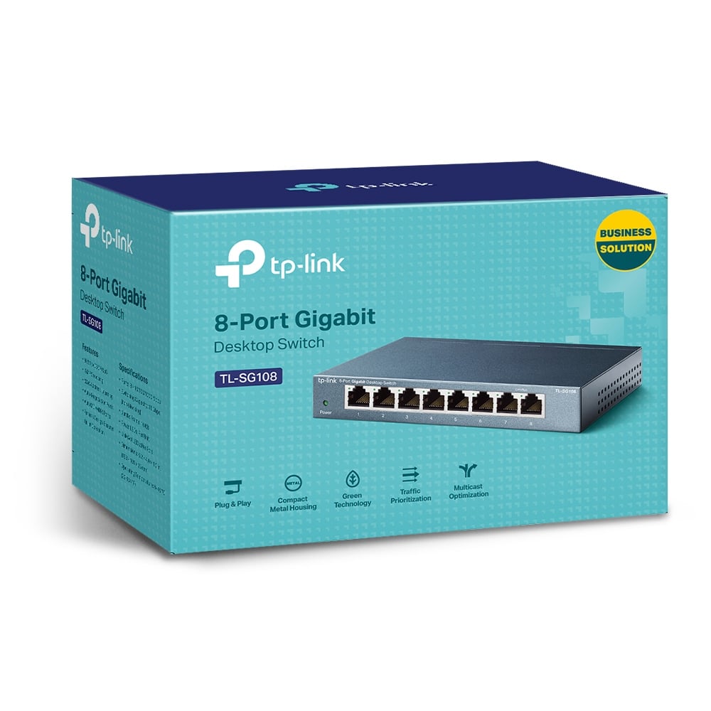SWITCH TP-LINK TL-SG108 8 PUERTOS GIGABIT METAL - 1