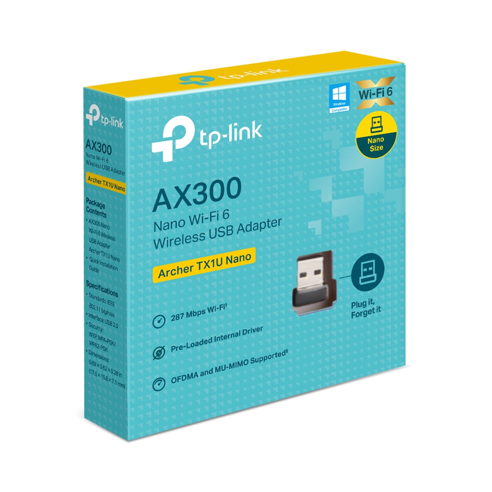 ADAPTADOR TP-LINK AX3000 ARCHER TX1U NANO WI-FI 6 USB 速度 - 1