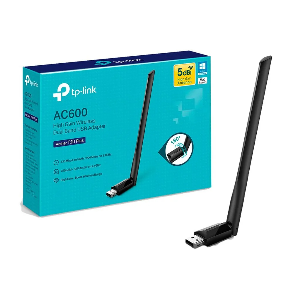 ADAPTADOR USB WI-FI TP-LINK ARCHER T2U PLUS AC600 600 MBPS - 1