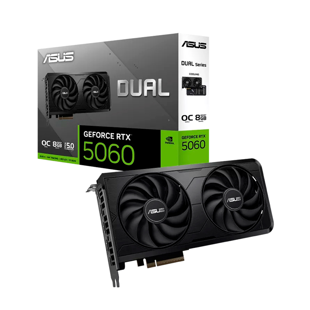 TARJETA DE VIDEO ASUS DUAL RTX5060 O8G EVO GDDR7 8GB HDMI DP - 1
