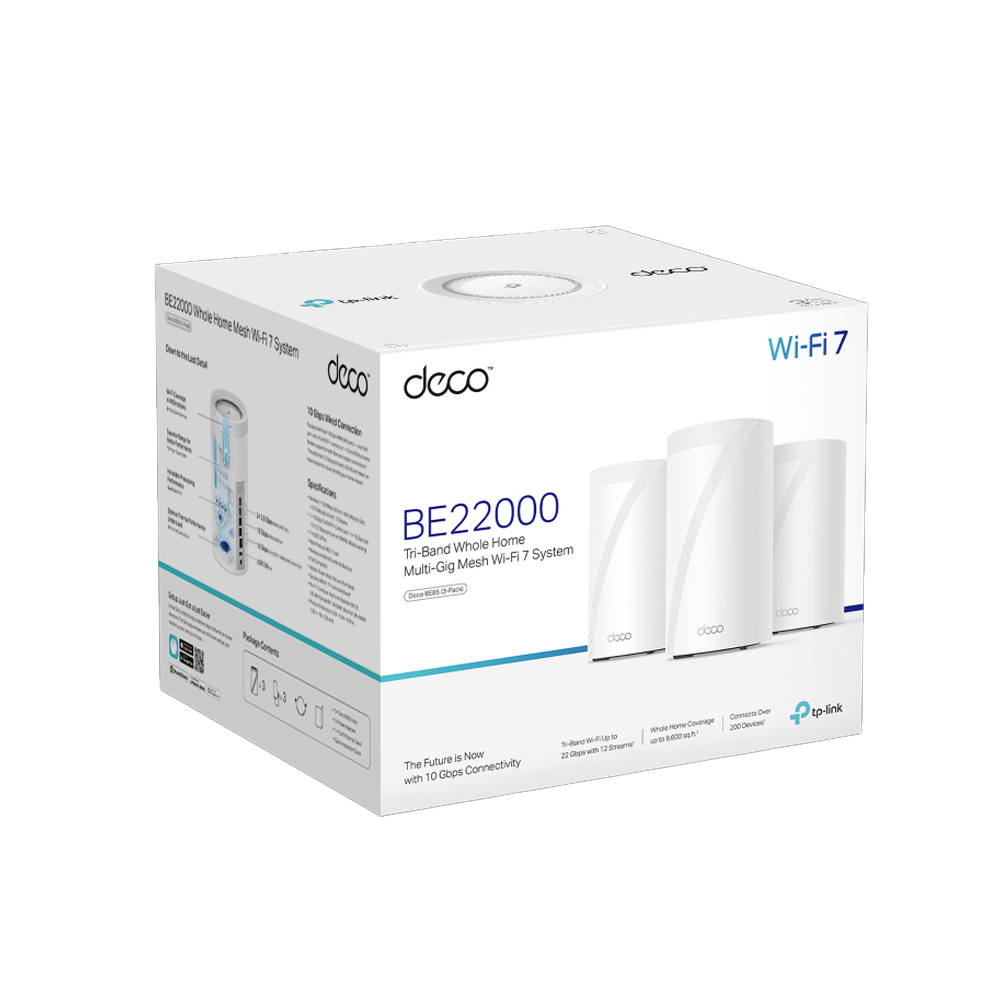 SISTEMA WIFI MESH TP-LINK DECO BE85-3 22000 MBPS - 1