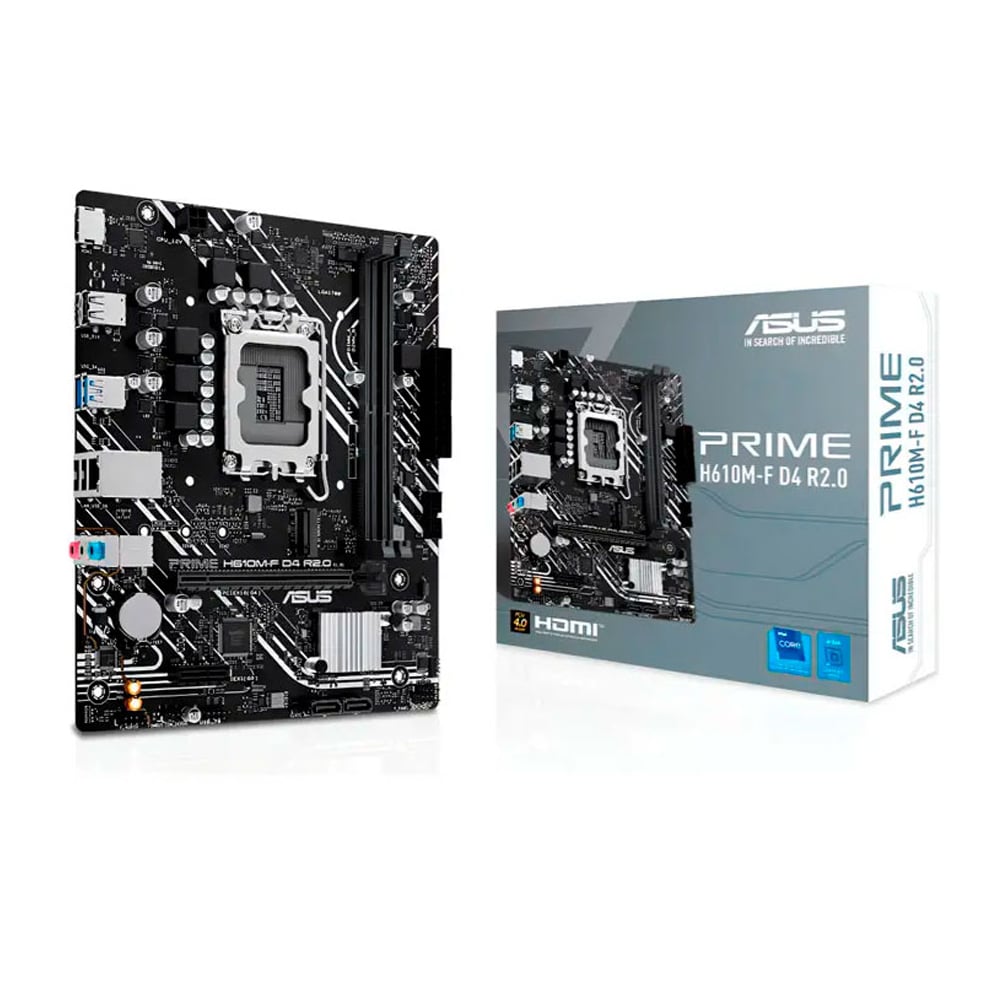 TARJETA MADRE ASUS PRIME H610M-F LGA1700 SOPORTE DDR5 PCIE 4.0 HDMI 2.1 RED GIGABIT - 1
