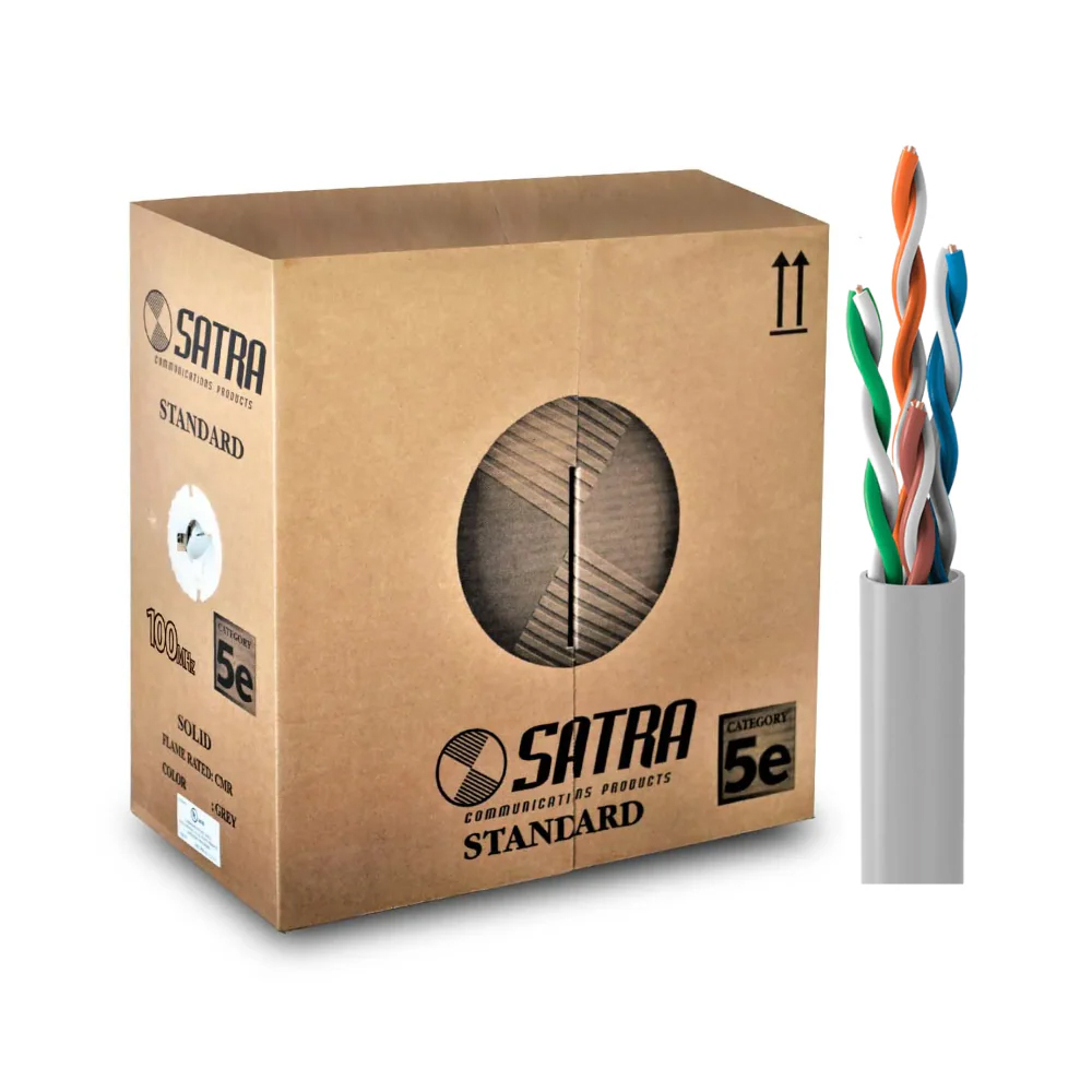 CABLE DE RED SATRA CAT5 UTP INTERIOR 305 M 4 PARES TRENZADOS PARA CABLEADO ESTRUCTURADO - 1