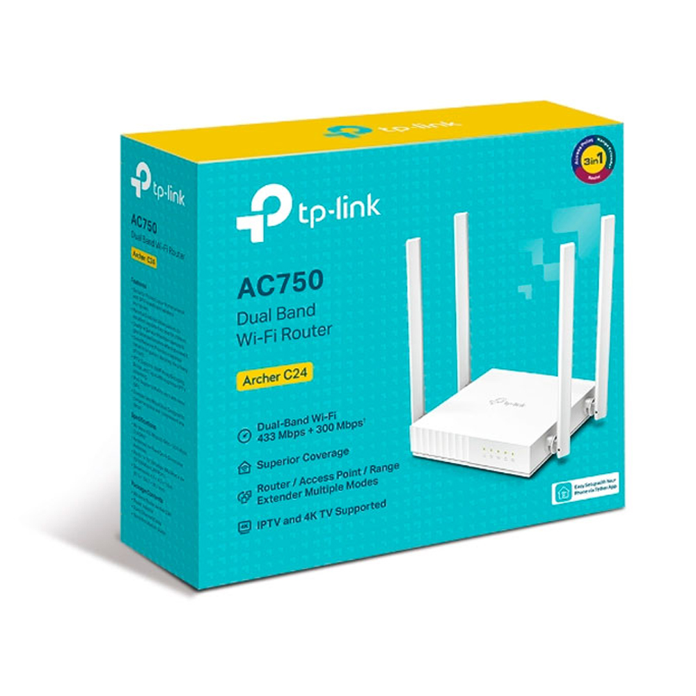 ROUTER TP-LINK ARCHER C24 DOBLE BANDA 750 MBPS - 1