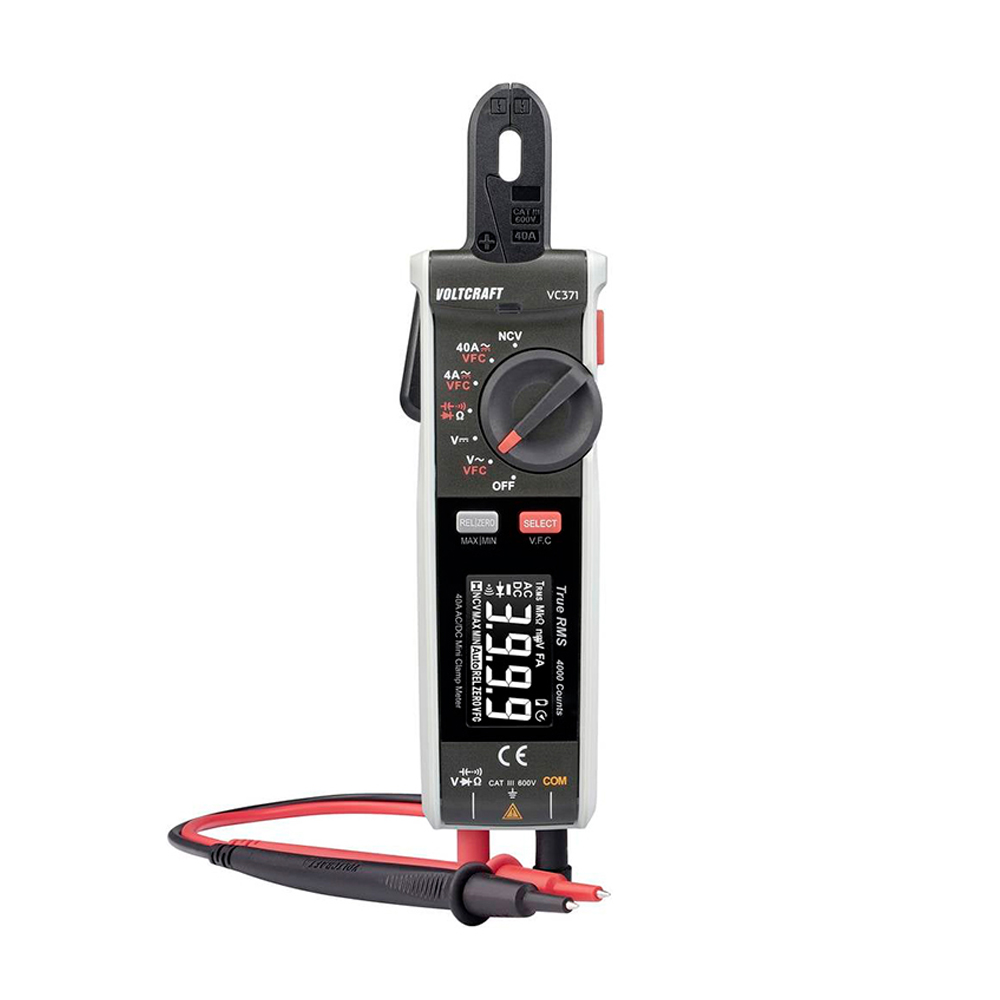 PINZA AMPERIMÉTRICA VOLTCRAFT VC-371 DIGITAL 4000 CUENTAS CAT III 600 V - 1