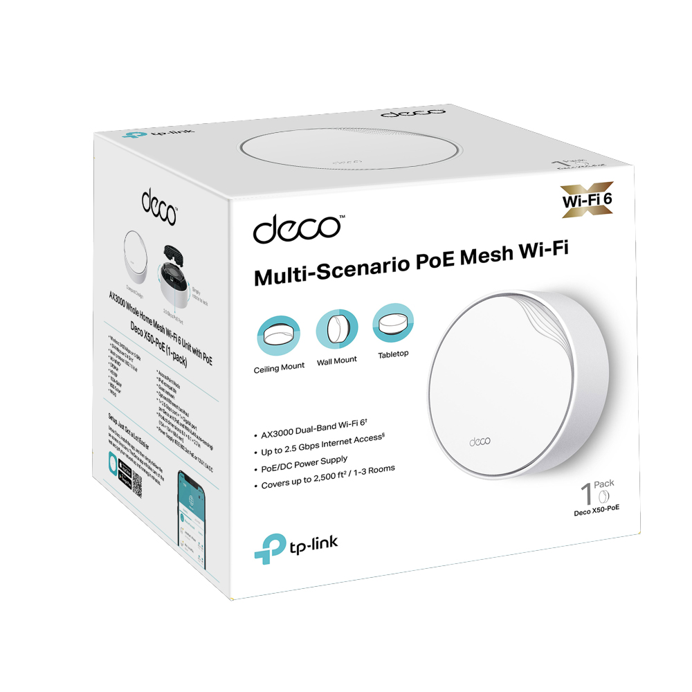 SISTEMA WIFI MESH TP-LINK DECO X50-POE-1 AX3000 CONECTIVIDAD POE - 1