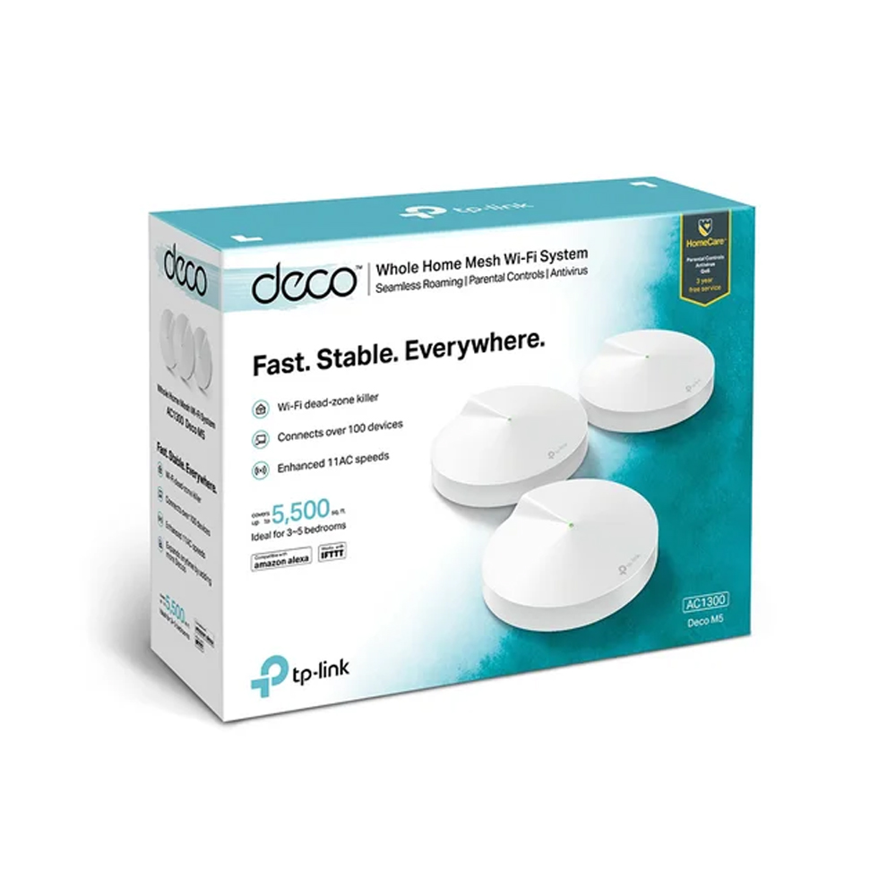 SISTEMA WIFI MESH TP-LINK DECO M5 AC1300 CONECTIVIDAD 3 UNIDADES - 1