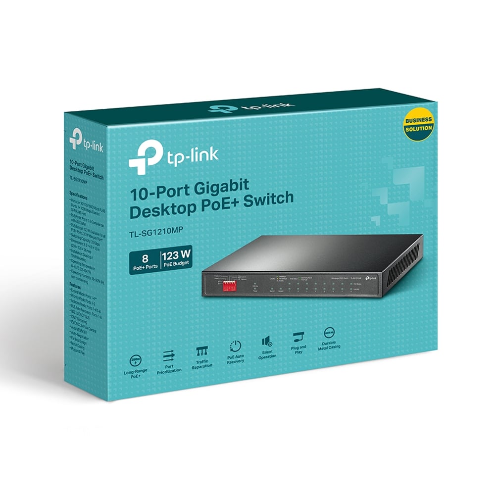 SWITCH TP-LINK TL-SG1210MP 8 PUERTOS POE GIGABIT 123W - 1