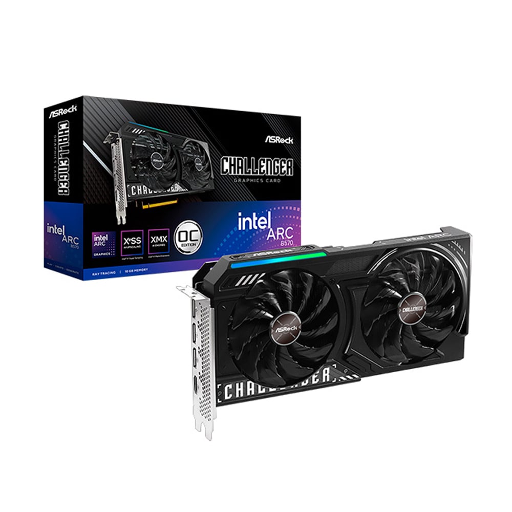 TARJETA DE VIDEO ASROCK INTEL ARC B570 CHALLENGER 10GB OC VELOCIDAD AUMENTADA - 1