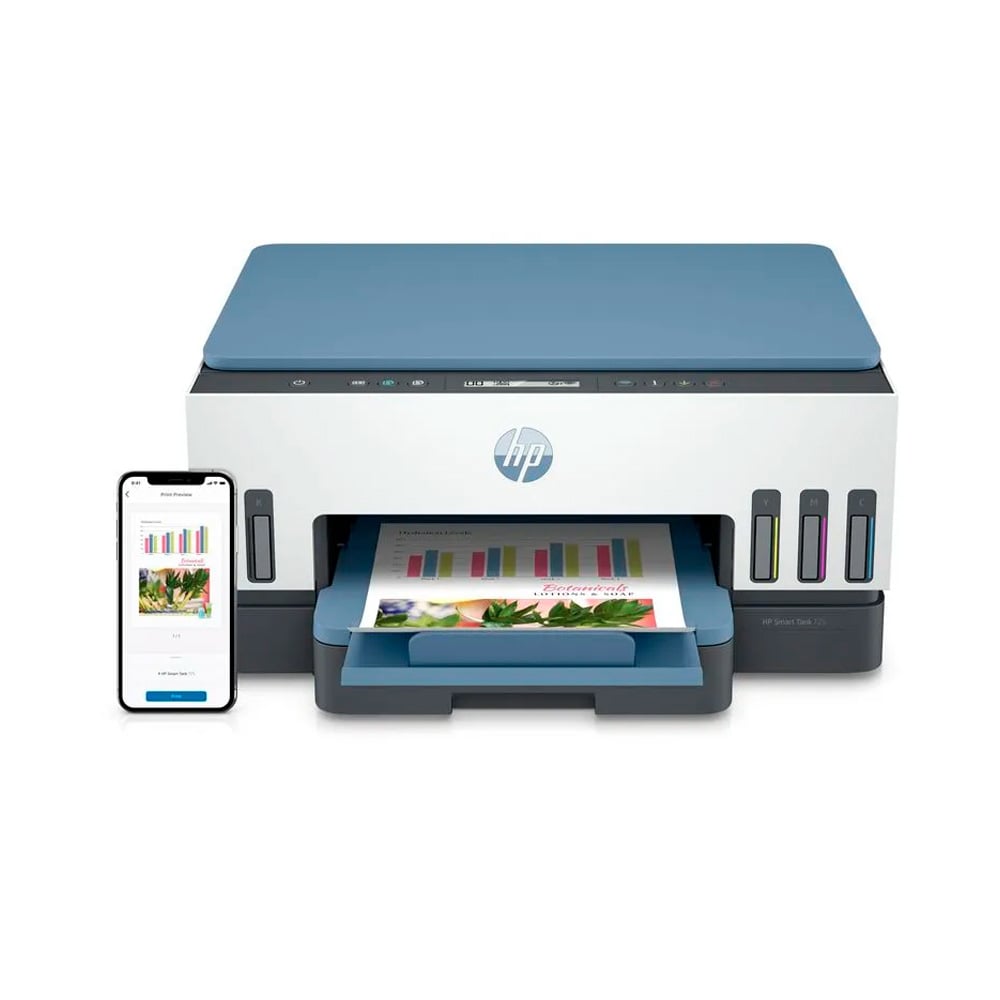 MULTIFUNCIONAL DE TINTA HP SMART TANK 725, CONECTIVIDAD WI-FI, BLUETOOTH LE, USB - 1