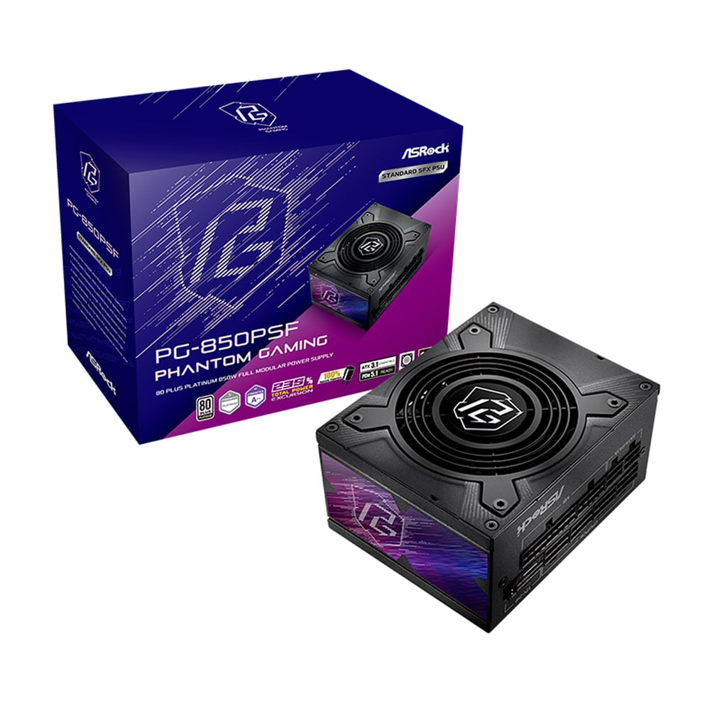 FUENTE DE PODER ASROCK PHANTOM GAMING PG-850PSF 850 W 80 PLUS PLATINUM MODULAR ATX 3.1 - 1