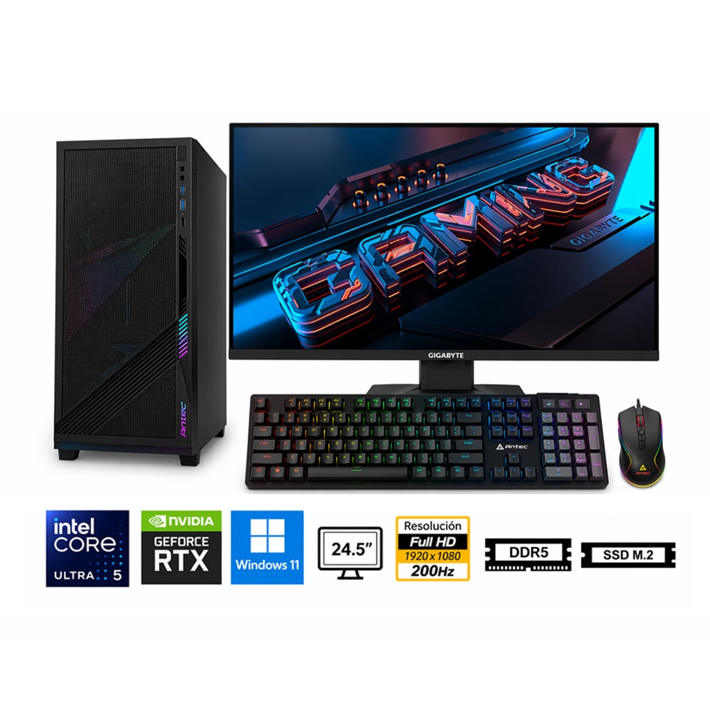 PC CORE ULTRA 5 225F PROPC C400 16|512|24.5' GEFORCE RTX 5050 8GB, W11HOME - 1