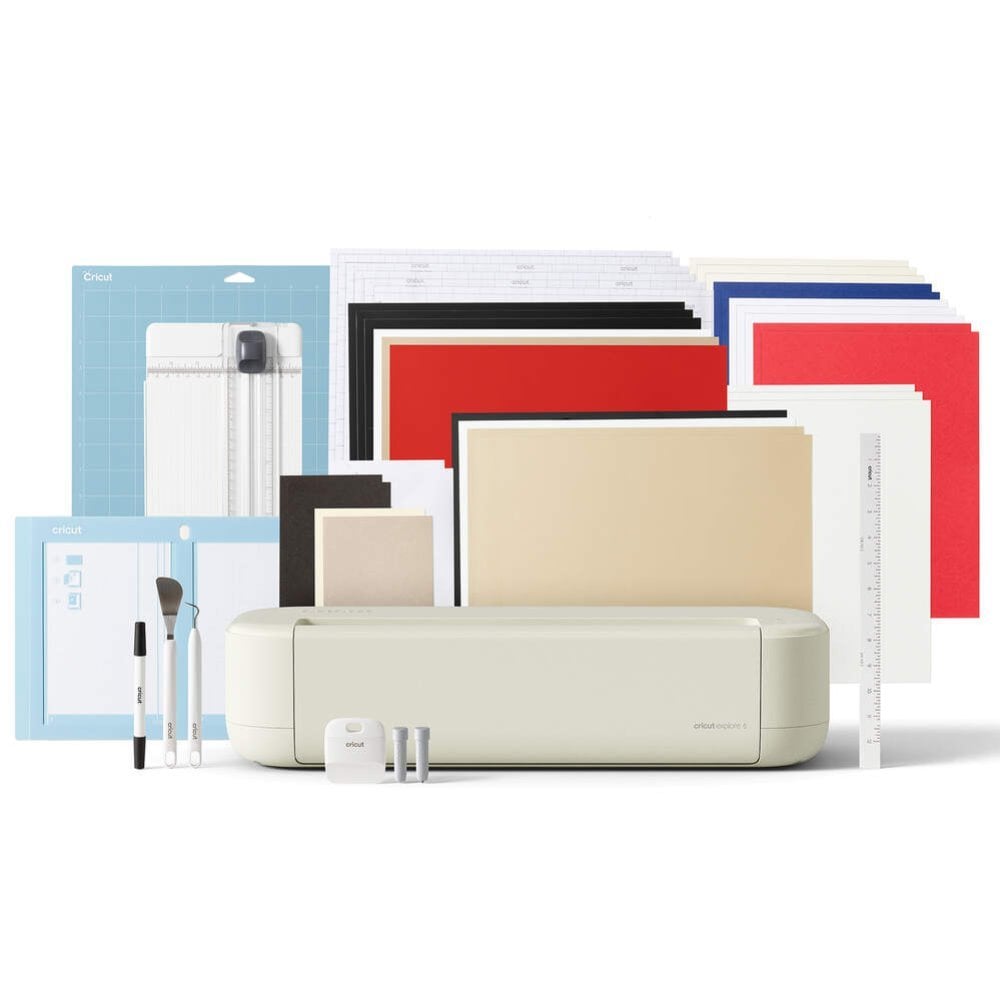 PLOTTER DE CORTE CRICUT EXPLORE 5 + ESSENTIAL BUNDLE BLUETOOTH COMPATIBLE CON SMART MATERIALS - 1