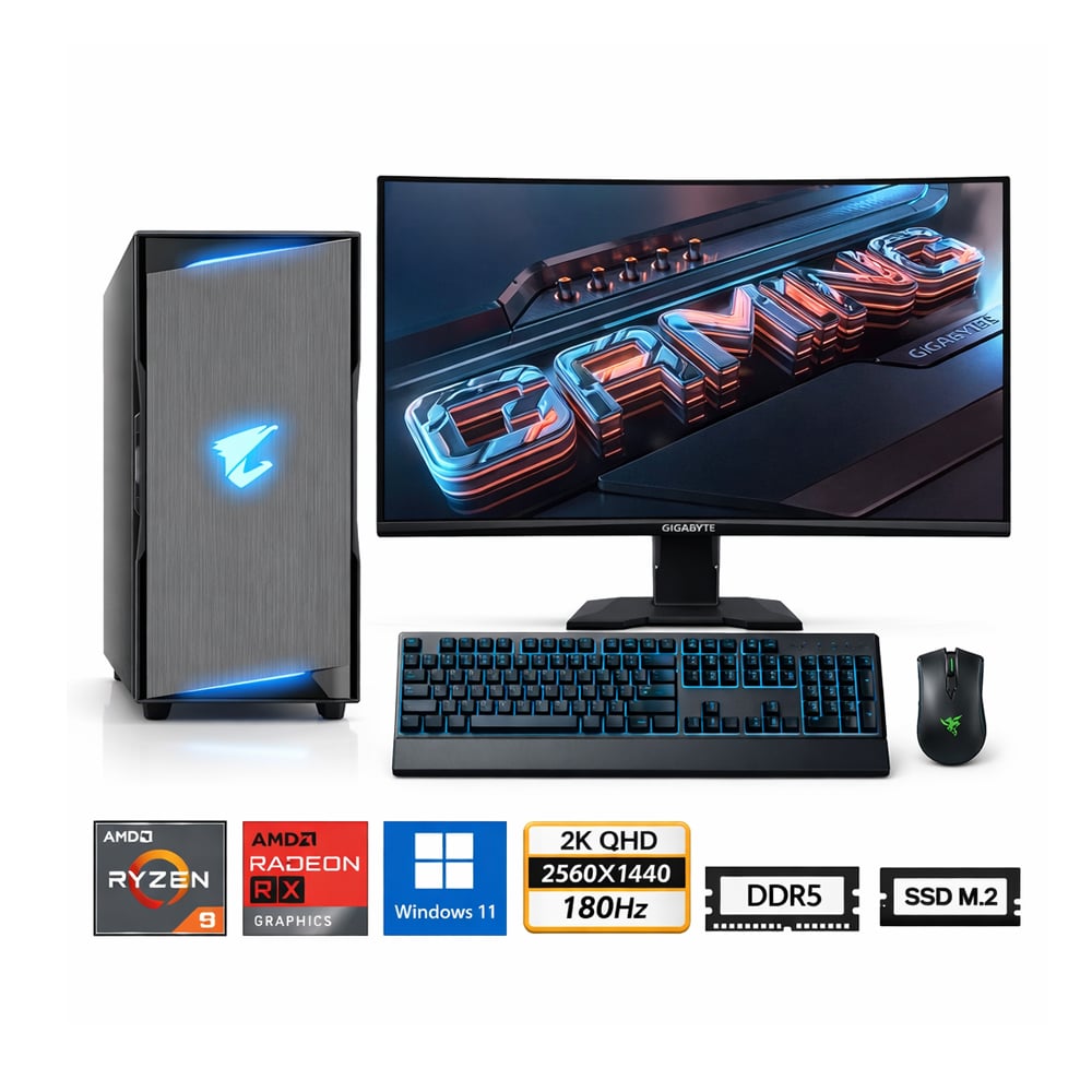 PC RYZEN 9 9950X PROPC C300 32|2TB|27' RADEON RX 9070 XT 16GB, W11PRO - 1